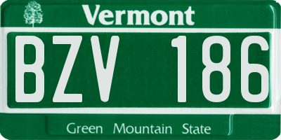 VT license plate BZV186