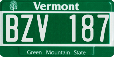 VT license plate BZV187