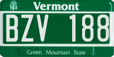 VT license plate BZV188