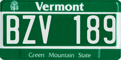 VT license plate BZV189