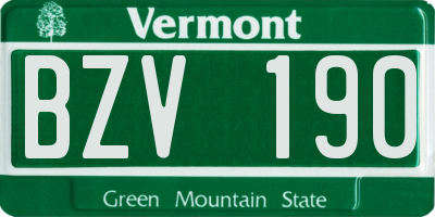 VT license plate BZV190