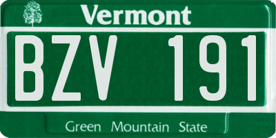 VT license plate BZV191