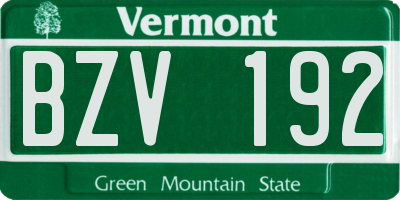 VT license plate BZV192