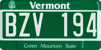 VT license plate BZV194
