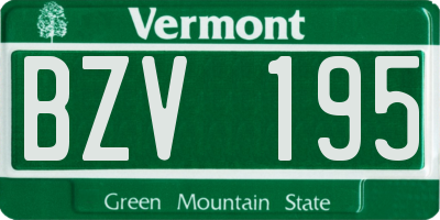 VT license plate BZV195