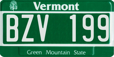VT license plate BZV199
