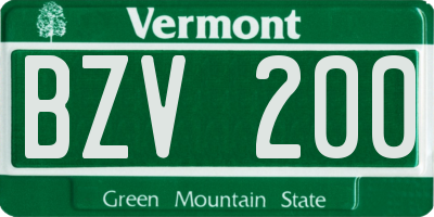 VT license plate BZV200