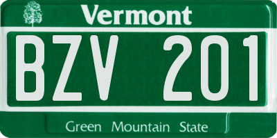 VT license plate BZV201