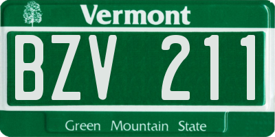 VT license plate BZV211
