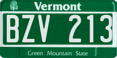 VT license plate BZV213