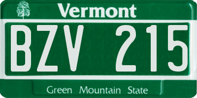 VT license plate BZV215