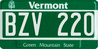 VT license plate BZV220