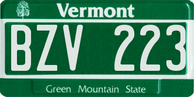 VT license plate BZV223