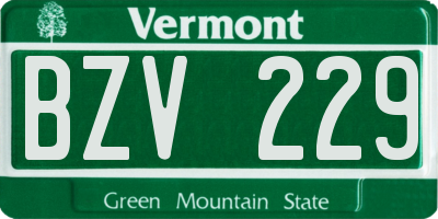 VT license plate BZV229