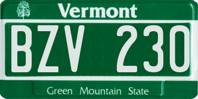 VT license plate BZV230