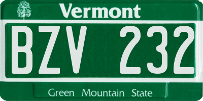 VT license plate BZV232