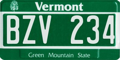 VT license plate BZV234