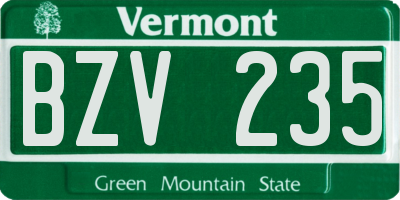 VT license plate BZV235