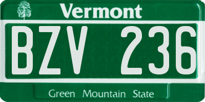 VT license plate BZV236