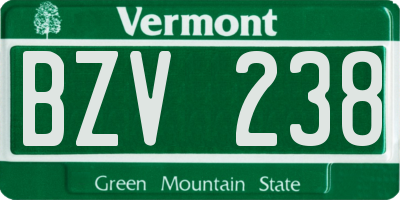 VT license plate BZV238