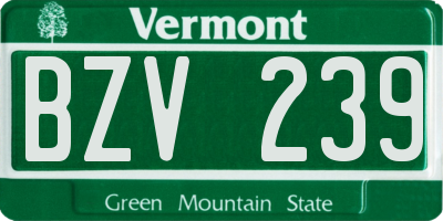 VT license plate BZV239