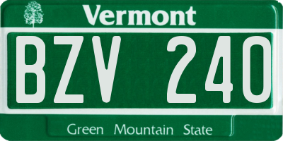 VT license plate BZV240