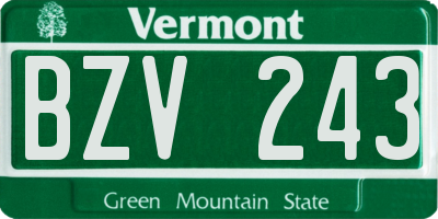 VT license plate BZV243