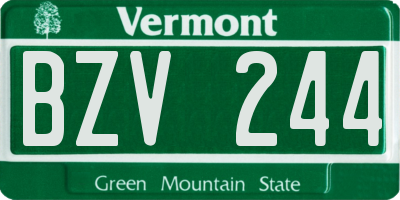 VT license plate BZV244