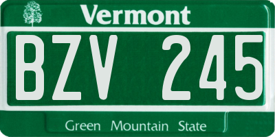 VT license plate BZV245