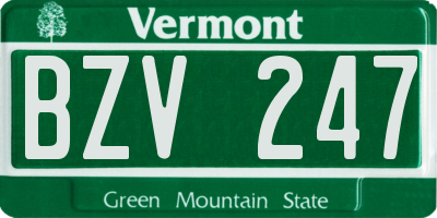 VT license plate BZV247