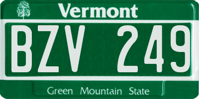 VT license plate BZV249
