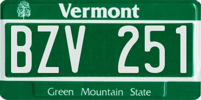 VT license plate BZV251