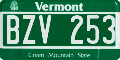 VT license plate BZV253
