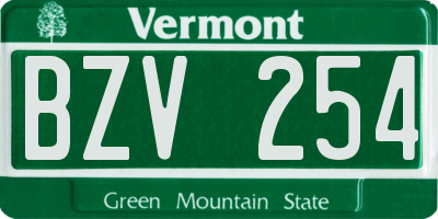 VT license plate BZV254