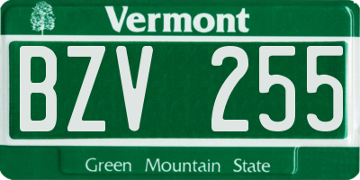 VT license plate BZV255