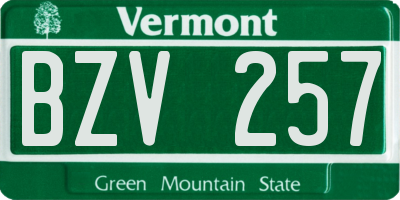 VT license plate BZV257