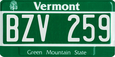 VT license plate BZV259