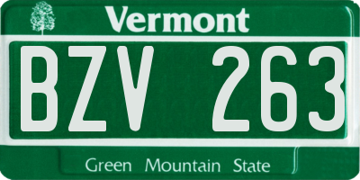 VT license plate BZV263