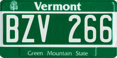 VT license plate BZV266