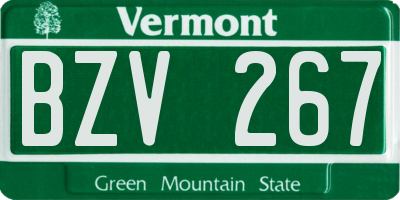 VT license plate BZV267