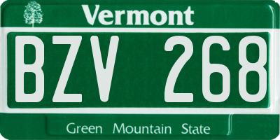VT license plate BZV268