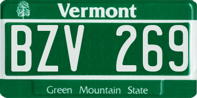 VT license plate BZV269