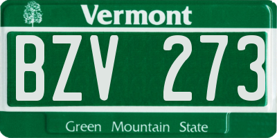VT license plate BZV273