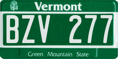 VT license plate BZV277
