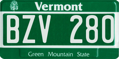 VT license plate BZV280