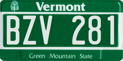VT license plate BZV281