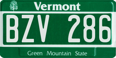 VT license plate BZV286