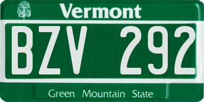 VT license plate BZV292