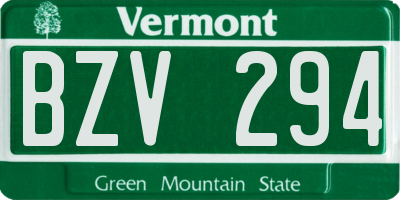 VT license plate BZV294