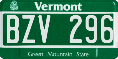 VT license plate BZV296